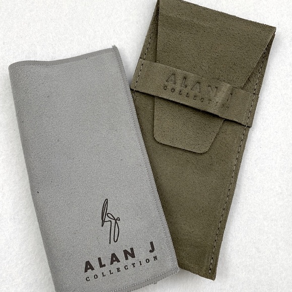 NIB Alan J Genuine Leather Glasses Case with Lens Cloth - Picture 2 of 3